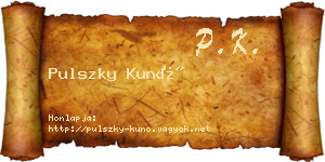 Pulszky Kunó névjegykártya
